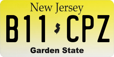 NJ license plate B11CPZ
