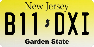 NJ license plate B11DXI