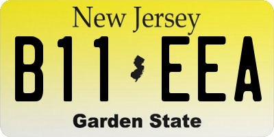 NJ license plate B11EEA