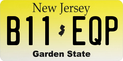 NJ license plate B11EQP