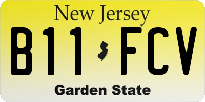 NJ license plate B11FCV