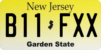 NJ license plate B11FXX