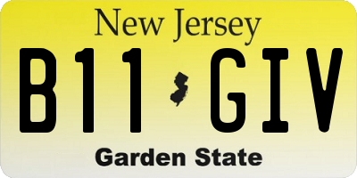 NJ license plate B11GIV
