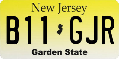 NJ license plate B11GJR