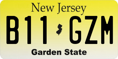 NJ license plate B11GZM