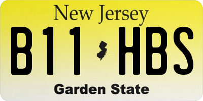 NJ license plate B11HBS