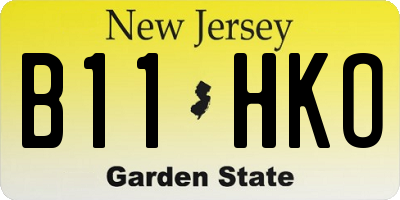 NJ license plate B11HKO