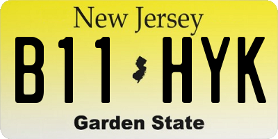 NJ license plate B11HYK