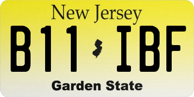 NJ license plate B11IBF