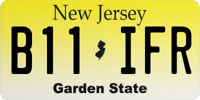 NJ license plate B11IFR