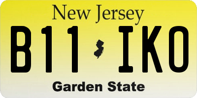 NJ license plate B11IKO