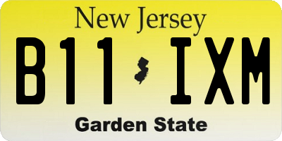 NJ license plate B11IXM
