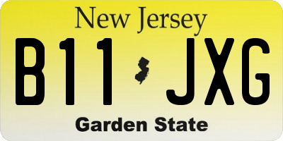 NJ license plate B11JXG