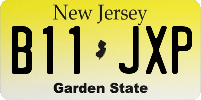 NJ license plate B11JXP