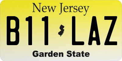 NJ license plate B11LAZ