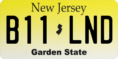 NJ license plate B11LND