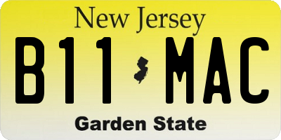 NJ license plate B11MAC