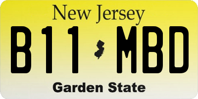 NJ license plate B11MBD