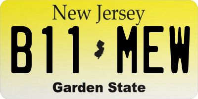 NJ license plate B11MEW