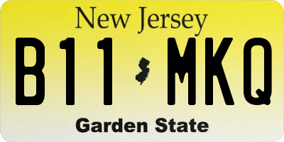 NJ license plate B11MKQ