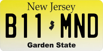 NJ license plate B11MND