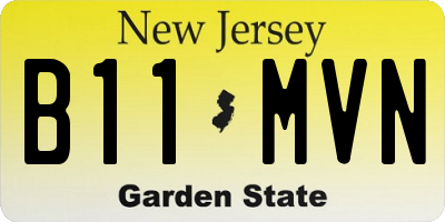 NJ license plate B11MVN