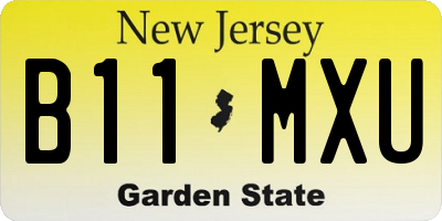 NJ license plate B11MXU