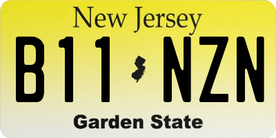 NJ license plate B11NZN
