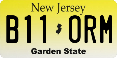 NJ license plate B11ORM