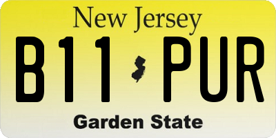 NJ license plate B11PUR