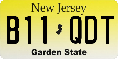 NJ license plate B11QDT