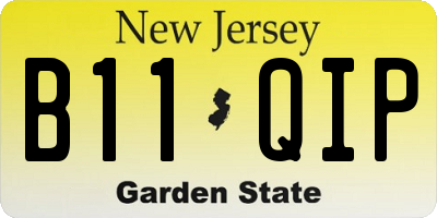 NJ license plate B11QIP