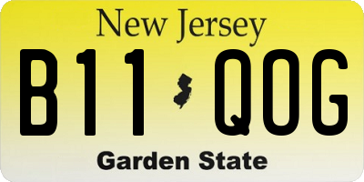 NJ license plate B11QOG
