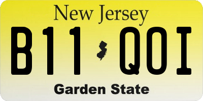 NJ license plate B11QOI