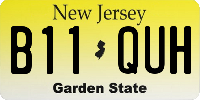 NJ license plate B11QUH