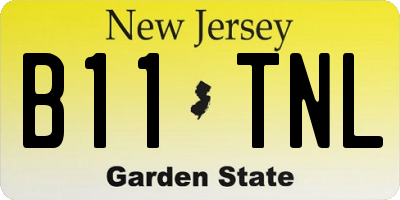 NJ license plate B11TNL