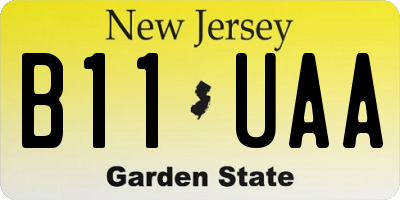 NJ license plate B11UAA