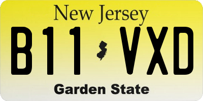 NJ license plate B11VXD