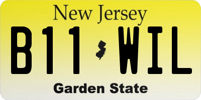 NJ license plate B11WIL
