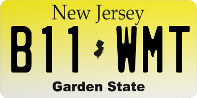 NJ license plate B11WMT