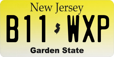 NJ license plate B11WXP