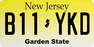 NJ license plate B11YKD