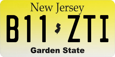 NJ license plate B11ZTI
