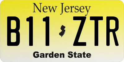 NJ license plate B11ZTR