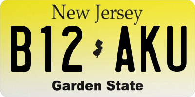 NJ license plate B12AKU