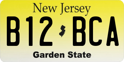 NJ license plate B12BCA