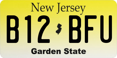 NJ license plate B12BFU
