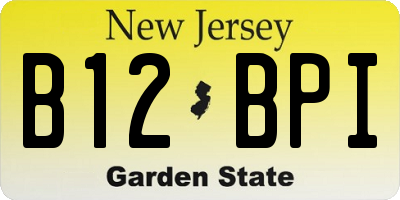 NJ license plate B12BPI