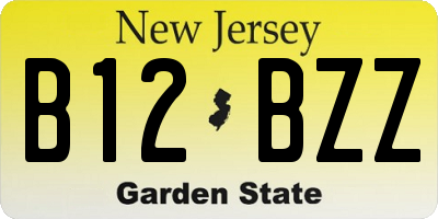 NJ license plate B12BZZ