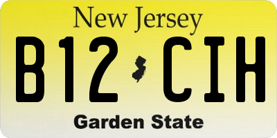 NJ license plate B12CIH